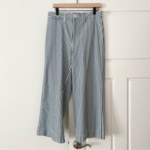 Madewell Emmett Striped Wide Leg Cropped Pants, Size 29, Emmet Railroad Stripe